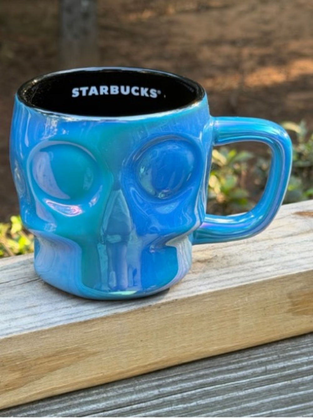 Starbucks Iridescent Blue Skull Mug